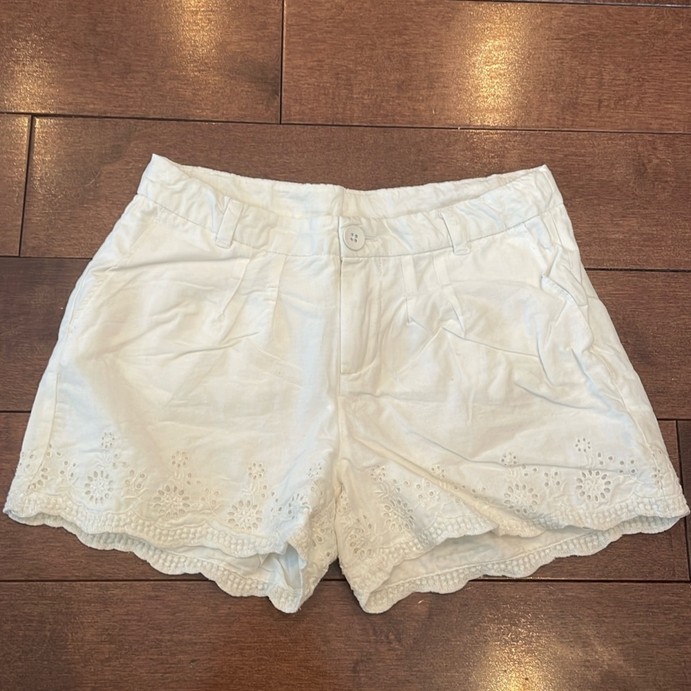 Gap White Shorts with Eyelet Trim